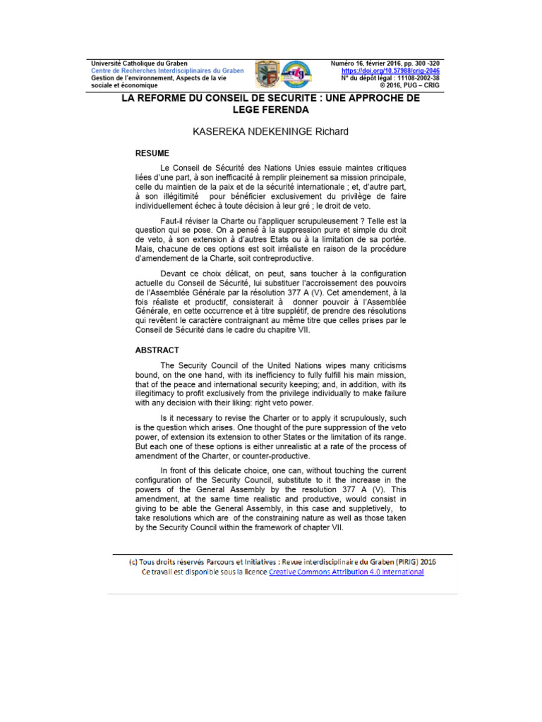 Réforme du Conseil de Sécurité de l'ONU | PDF | Conseil de sécurité des ...