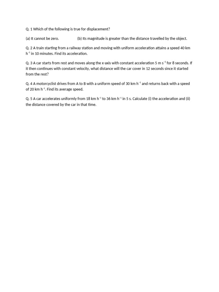 Train Acceleration and Motion Problems | PDF