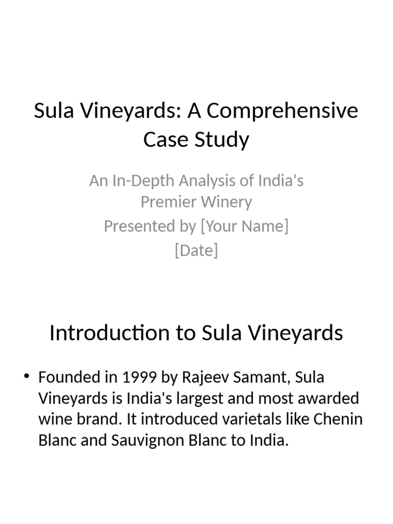 Sula Vineyards: Case Study Overview | PDF