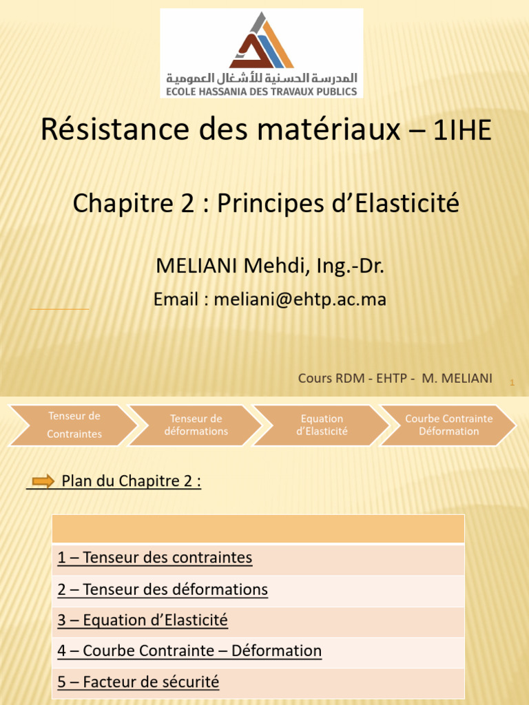 Principes d'Élasticité en RDM | PDF | Élasticité (Physique ...