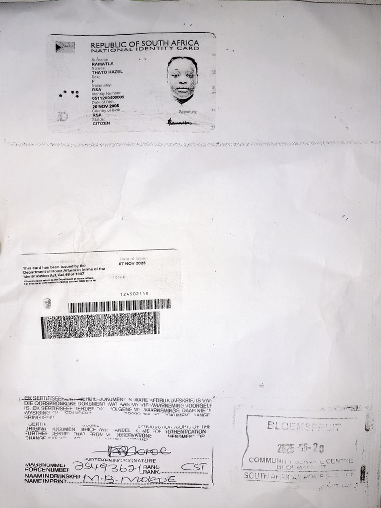 South African ID Card Details | PDF