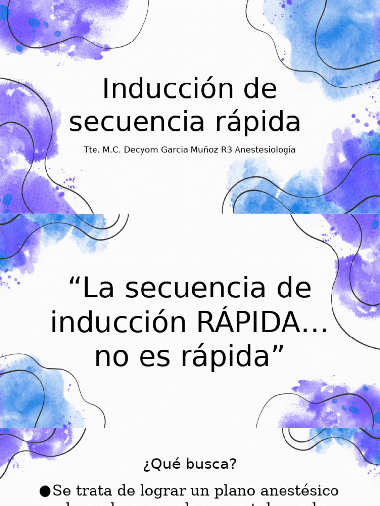 Secuencia De Induccion Rapida 2 0 Pdf Anestesia Medicina Clinica