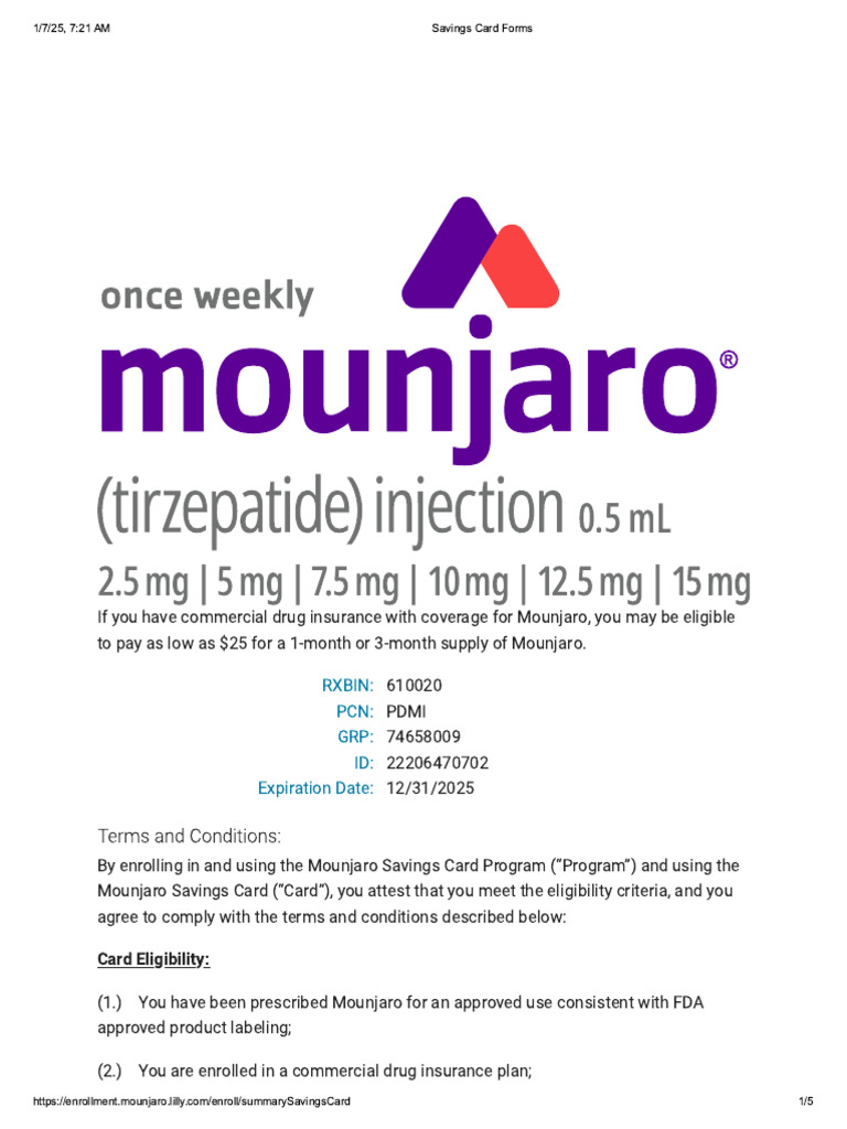 tirzepatide coupon 2025 Mounjaro Discount Coupons and Cards