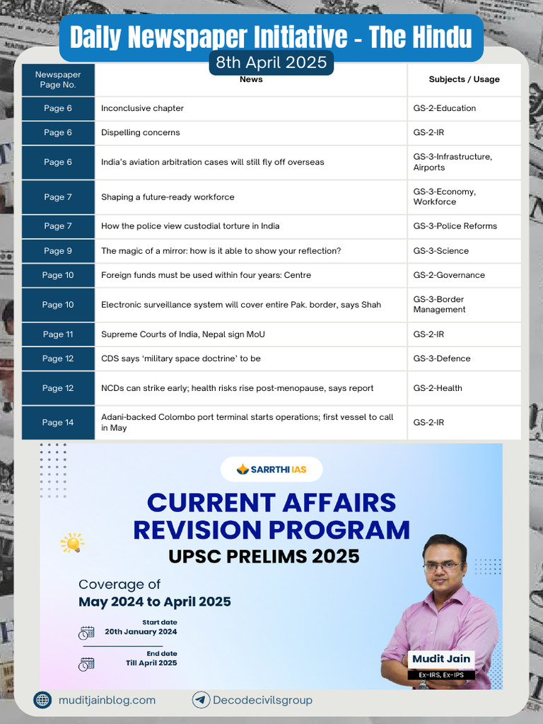 Current Affairs Revision Program 2025 | PDF
