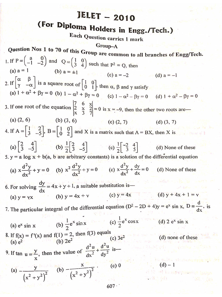 Jelet 2010-24 13years Math PYQ | PDF