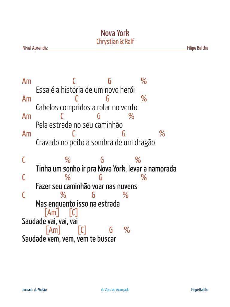 Chrystian e Ralf - Nova York (FILIPE BALTHA) | PDF