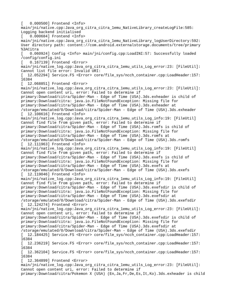 Citra Emulator Log File Analysis | PDF | System Software | Software