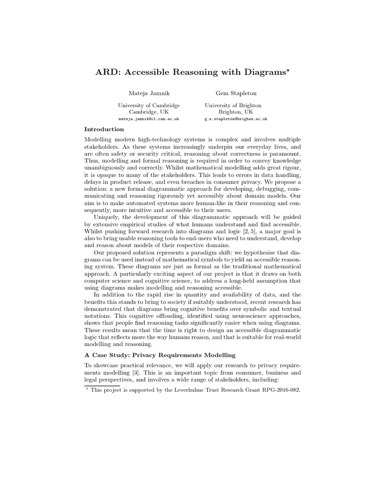 Diagrammatic Logic for Accessible Reasoning | PDF | Reason | Diagram