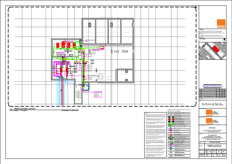 Basement MEP Ventilation Layout Plan | PDF | Duct (Flow ...