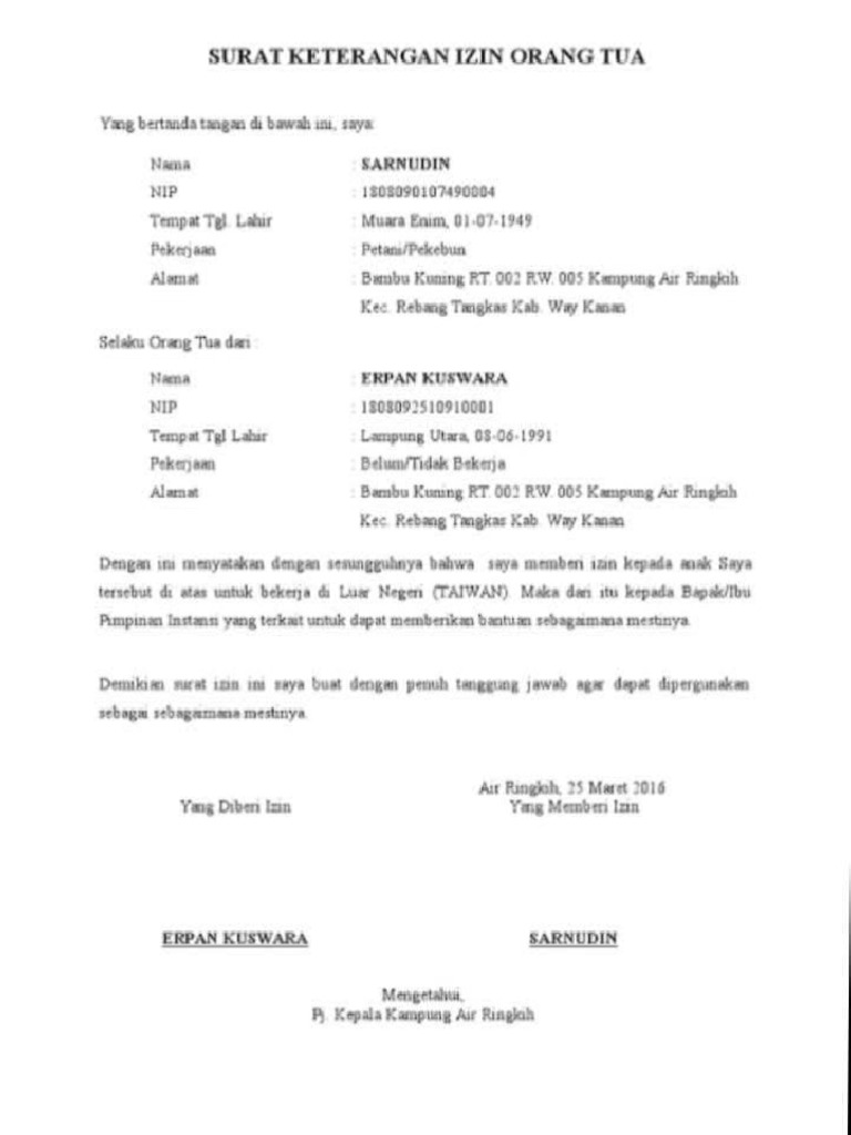 Surat Izin | PDF