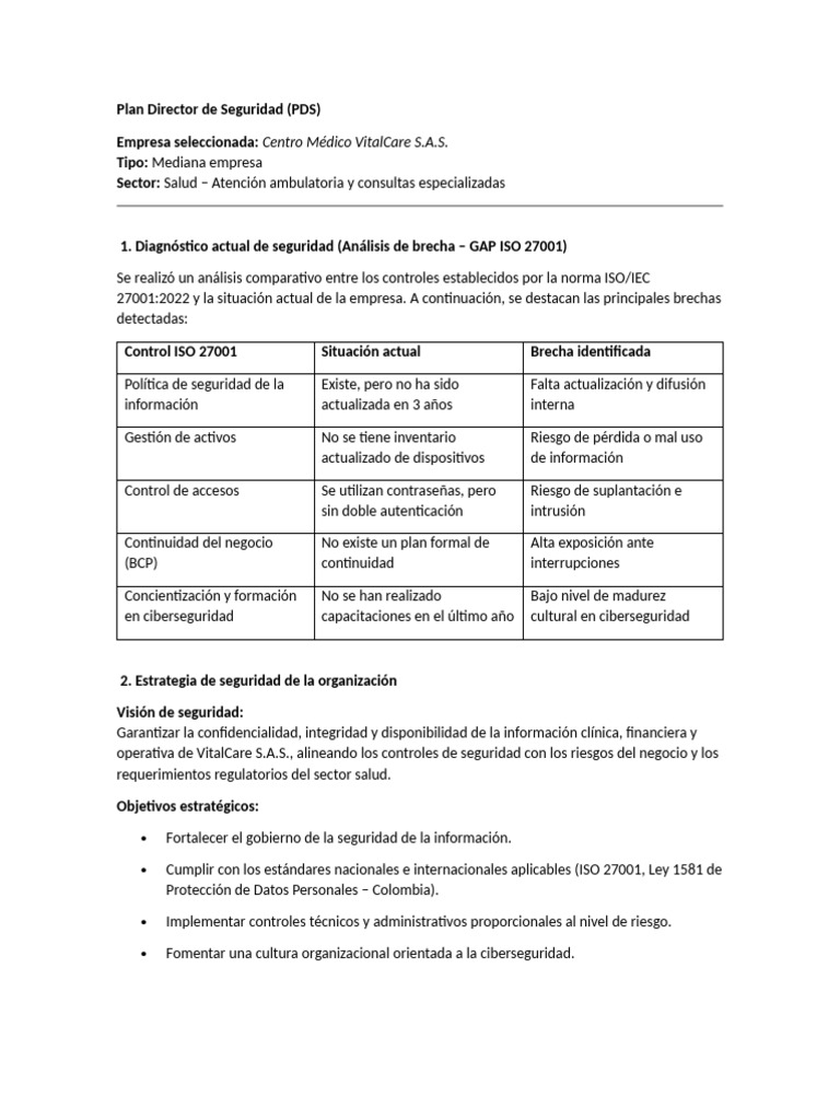 Plan Director de Seguridad | PDF | La seguridad informática | Seguridad