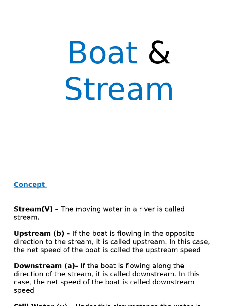 1 Boat and Streams | PDF | Speed | Chess
