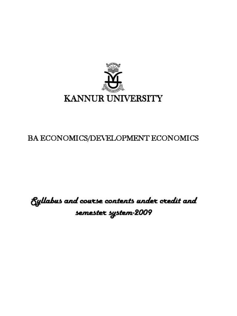 Kannur University BA Economics Syllabus | PDF | Business