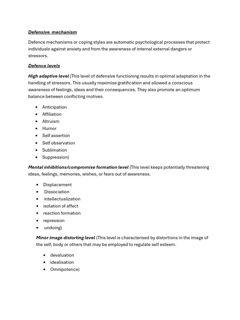 Understanding Defense Mechanisms | PDF | Psychology | Psychological ...