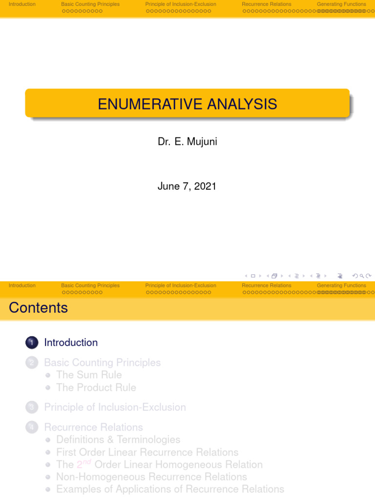 Enumerative Analysis Techniques Explained | PDF | Recurrence Relation ...