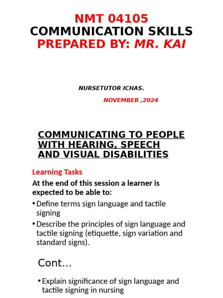 Communication Skills (S+T) | PDF | Sign Language | Language Interpretation