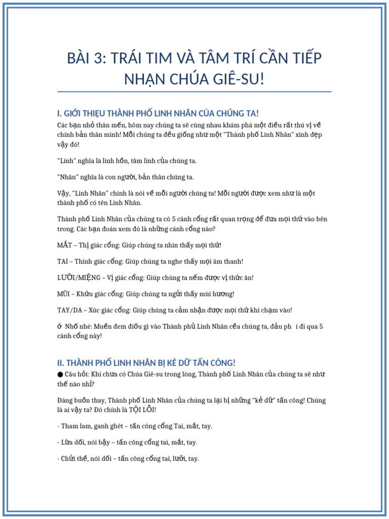 Bai 3 Trai Tim Tiep Nhan Chua | PDF