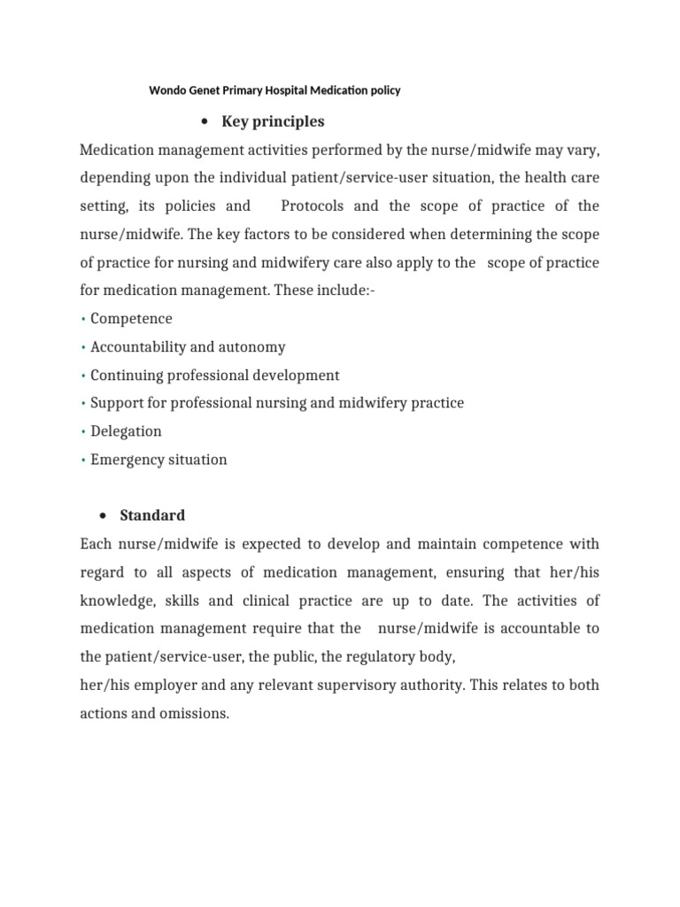 Nursing Guidelines for Medication Administration | PDF | Intravenous ...