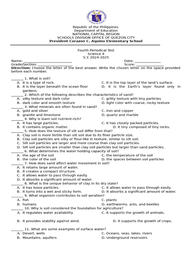 Science 4 Periodical Test Guide | PDF | Sun | Atmosphere Of Earth