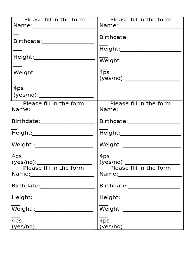 Personal Information Collection Form | PDF