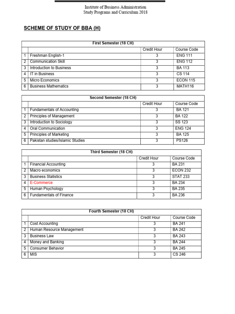 BBA Course Outline and Subjects in Pakistan | PDF | Marketing | Pakistan