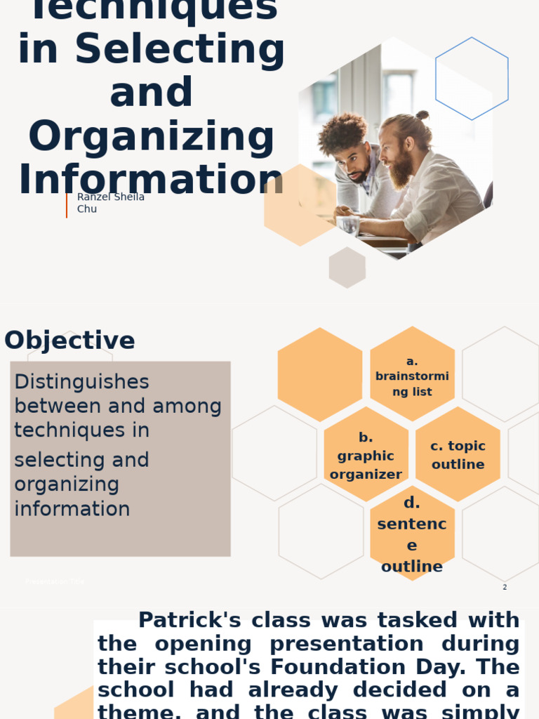 L2 Techniques in Selecting and Organizing Information | PDF ...