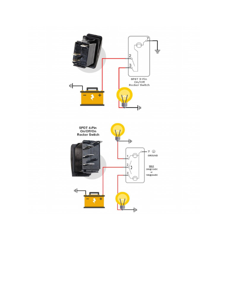 Rocker Switch Wiring Diagrams Guide | PDF