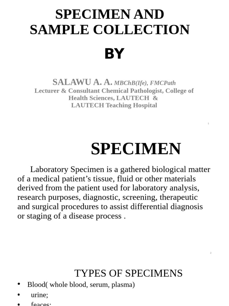 Specimen Collection Guide for Labs | PDF | Blood Plasma | Blood