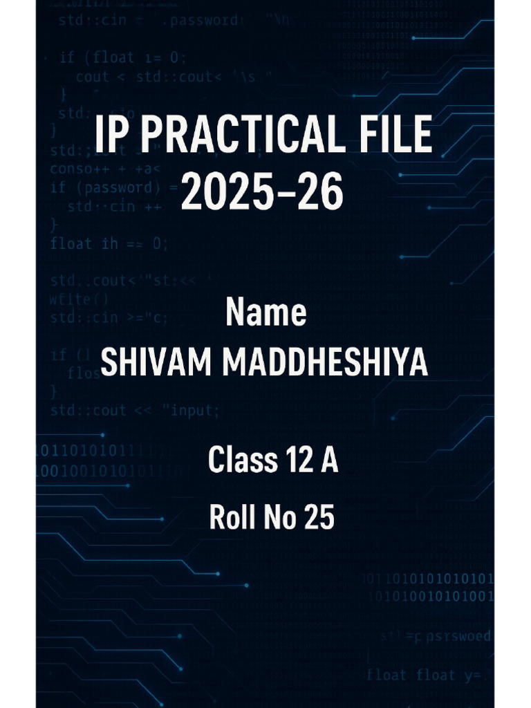Ip Practical File Shivam Maddheshiya | PDF