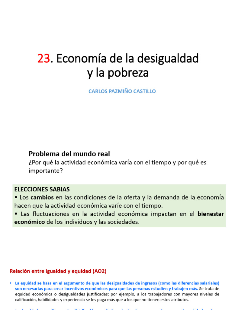 Economía de La Desigualdad y La Pobreza | PDF | Desigualdad social ...