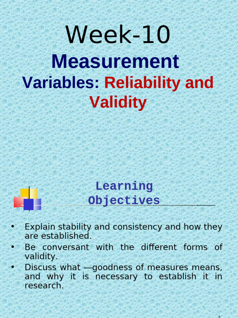 Lecture 8 | PDF | Validity (Statistics) | Methodology
