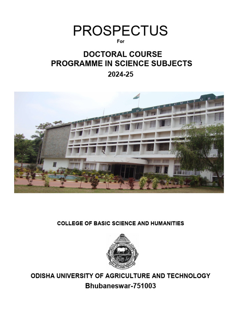 OUAT Doctoral Programme Prospectus 2024-25 | PDF | Affidavit ...
