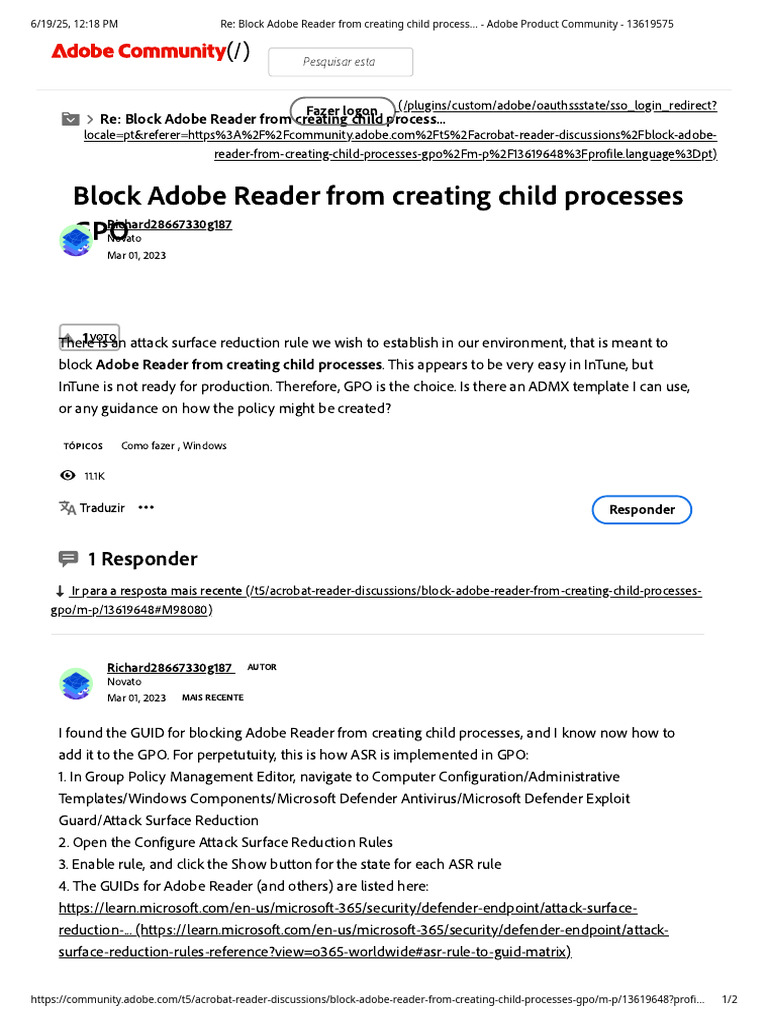 Block Adobe Reader Child Processes GPO | PDF | Operating System ...