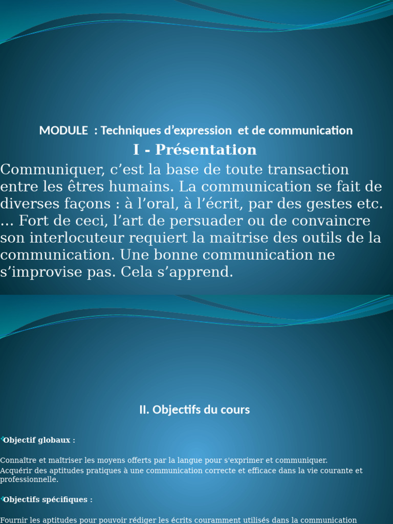 Techniques d'Expression et Communication | PDF | la communication