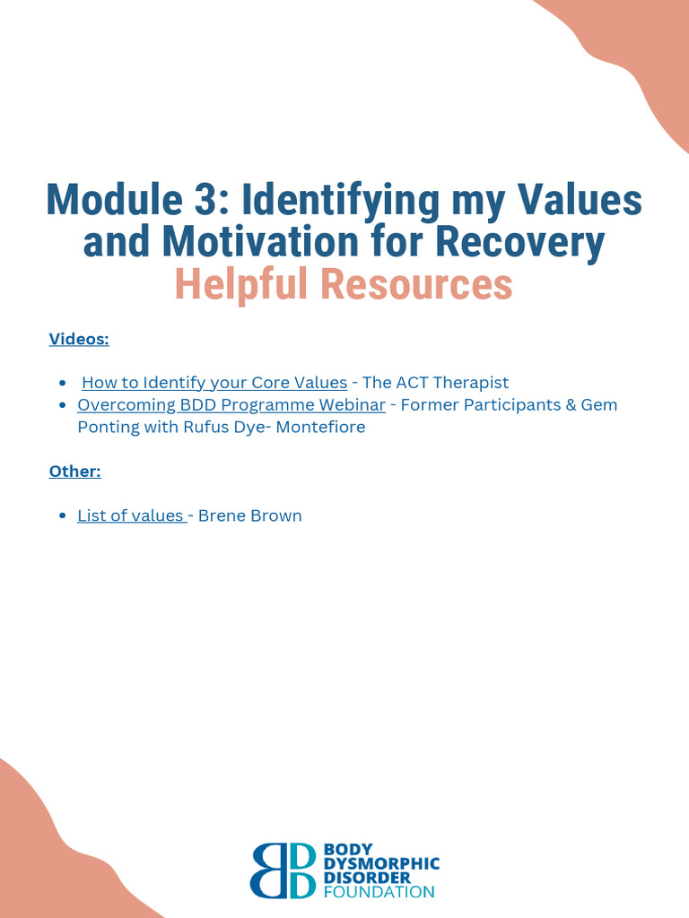 Values and Motivation in Recovery | PDF | Goal | Motivation