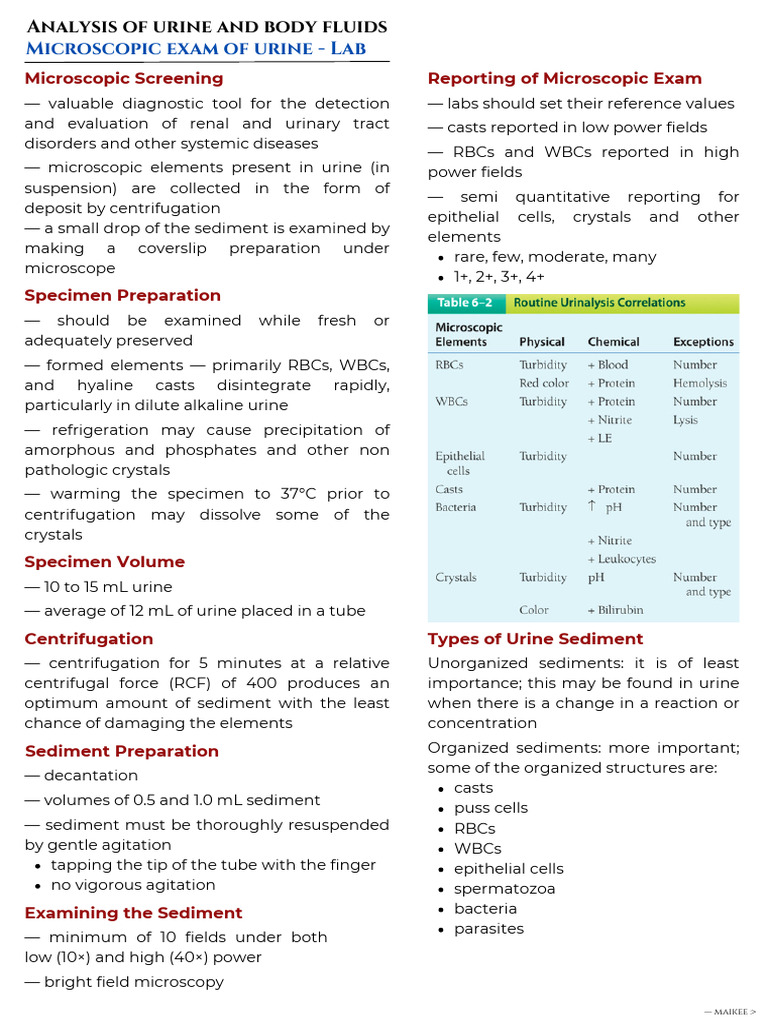 Urine Microscopy: Analysis & Findings | PDF | Medical Specialties