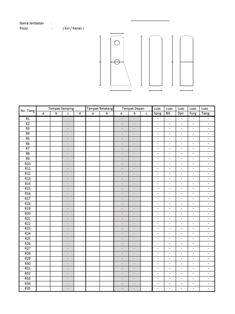 Data Dimensi Jembatan Alya R64 | PDF