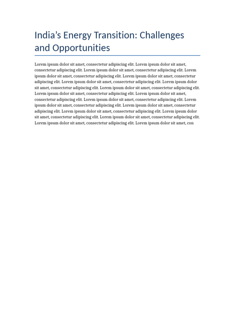 Energy Transition India | PDF