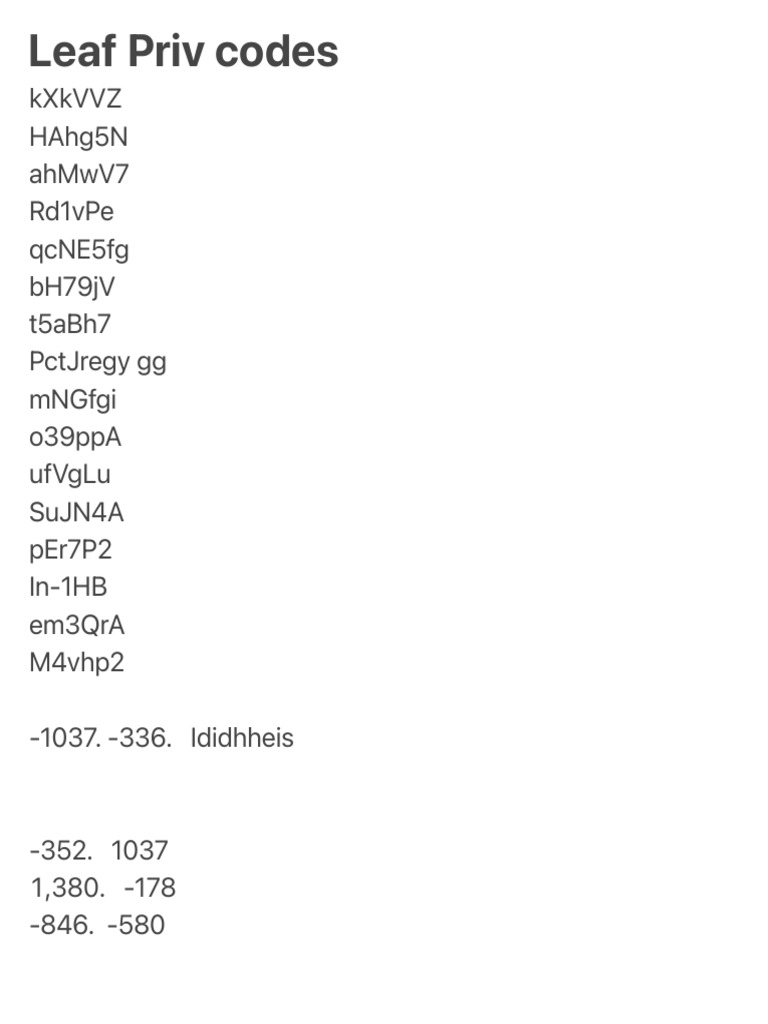 Leaf Priv Codes | PDF