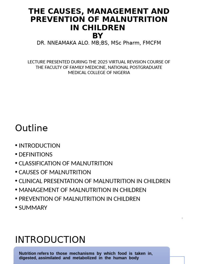 Malnutrition in Children | PDF | Malnutrition | Human Nutrition