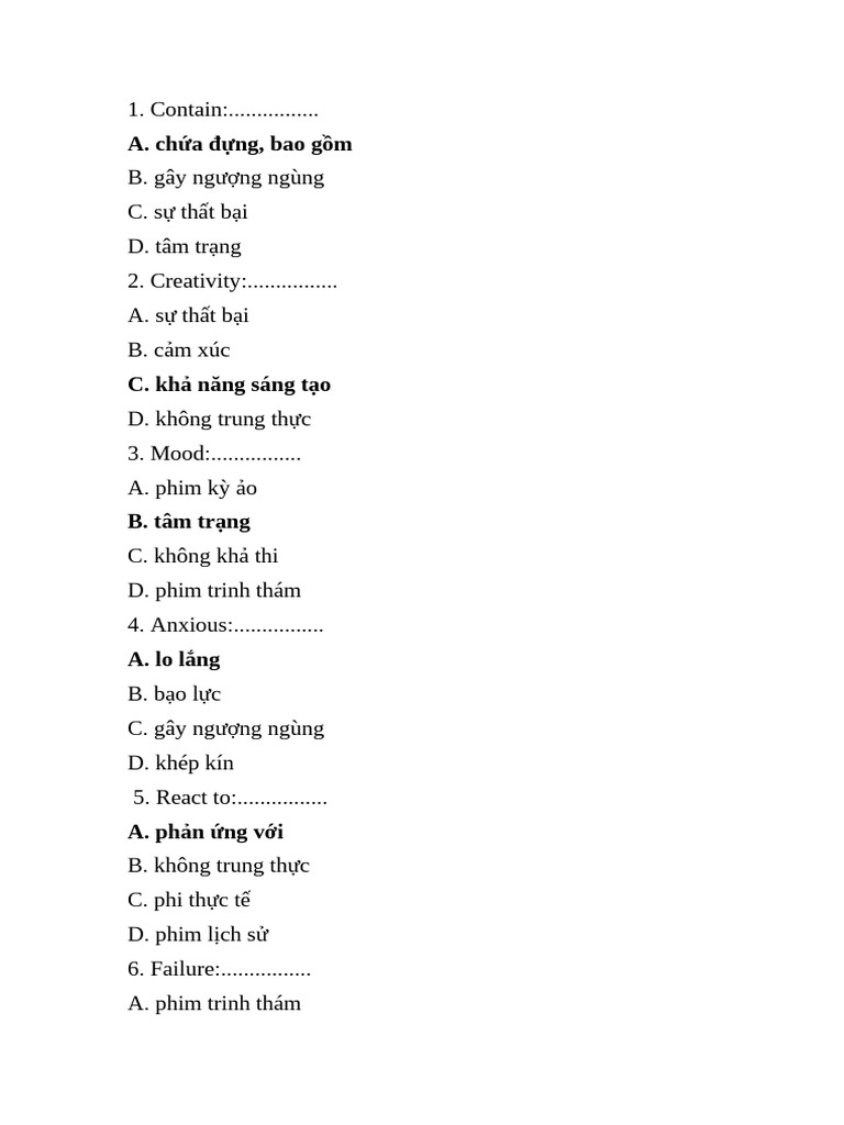 Unit 3.6 Vocabulary English Vietnamese Word | PDF