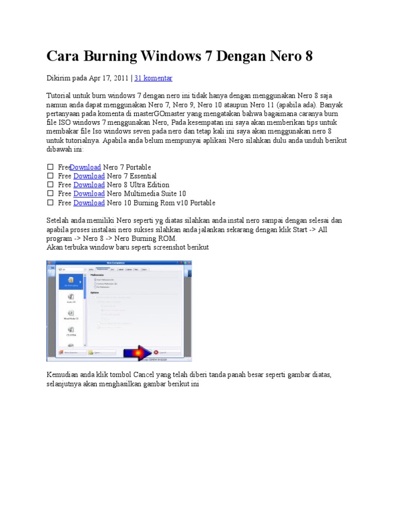 Cara download nero burning rom