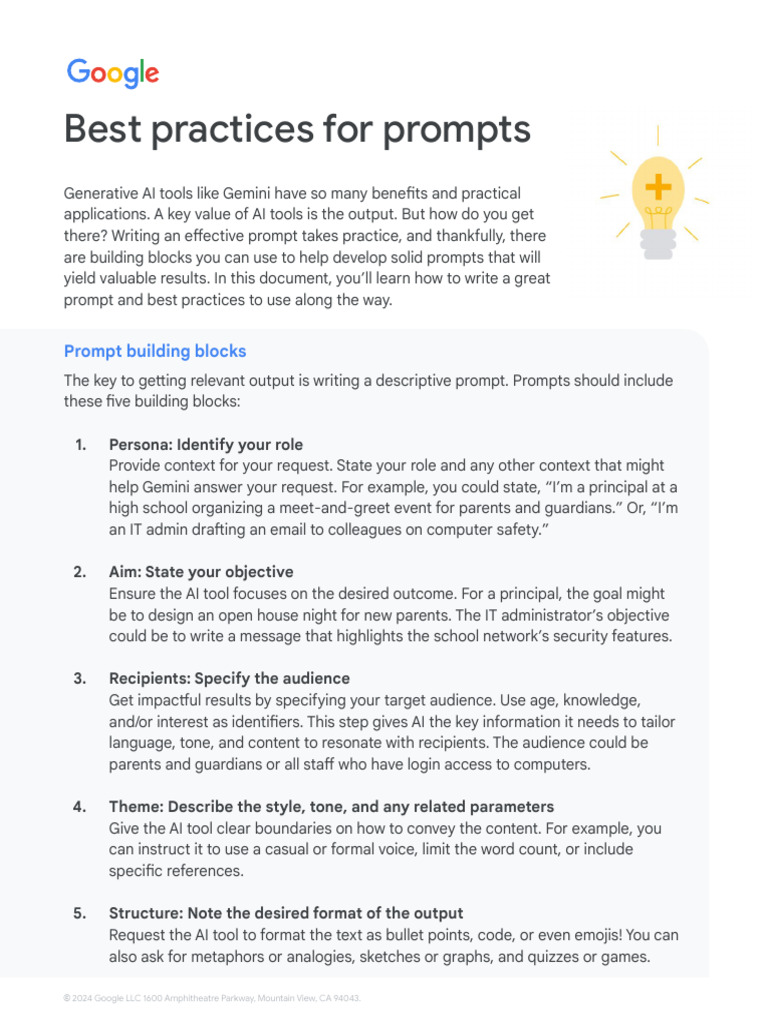 Key Prompt-Writing Building Blocks | PDF | Artificial Intelligence ...