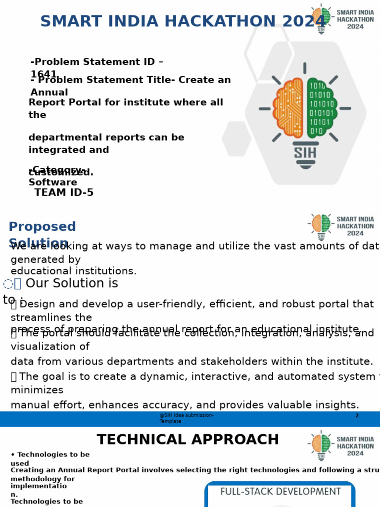 SIH 2024 Team ID and Project Overview | PDF | Usability | Software ...