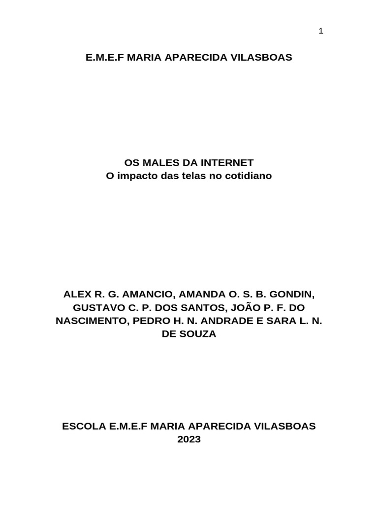 Males da Internet e Uso Saudável | PDF | Internet | Ansiedade