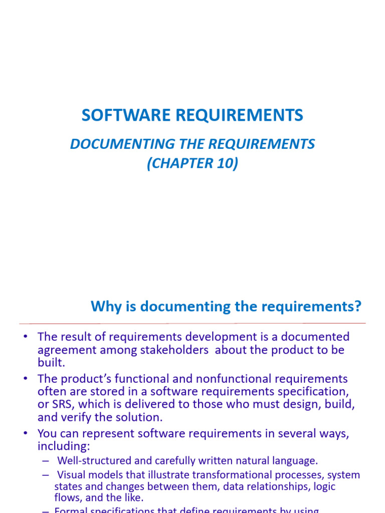 Ch10 - Documenting The Reqs | PDF | Specification (Technical Standard ...