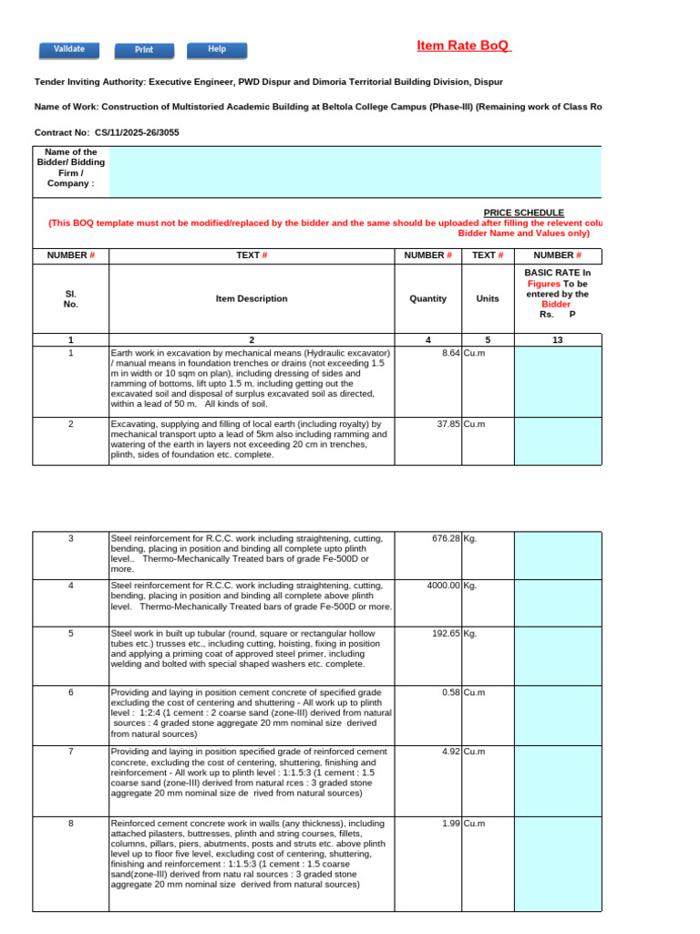 Multistoried Building BoQ for Tender | PDF | Electrical Wiring | Window