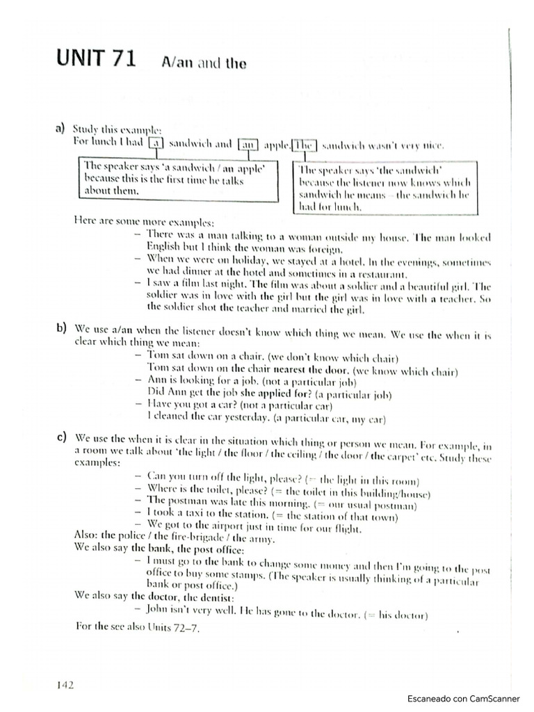 Unit 71 articles a-an-the | PDF