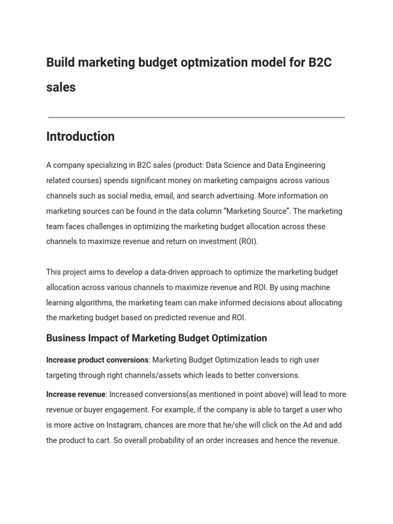Marketing Budget Learning Material | PDF | Receiver Operating ...
