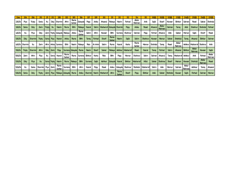 Duty Roster 2 | PDF